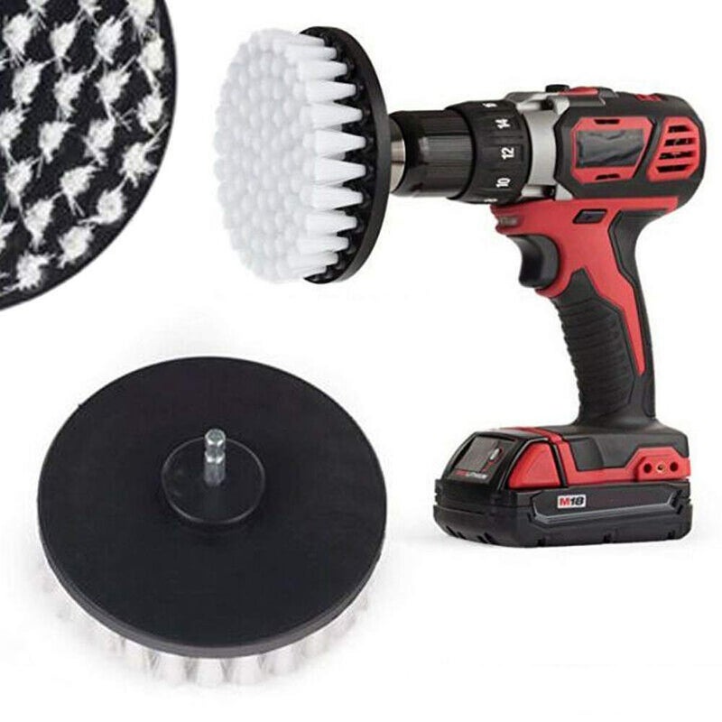 Wixine 1Pcs 5" White Drill Brush Attachment for Cleaning Carpet Leather and Upholstery Kit - Image 4